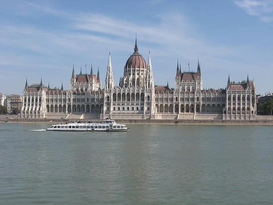 The Hungarian Parliament Building overlooking the Danube in Budapest
